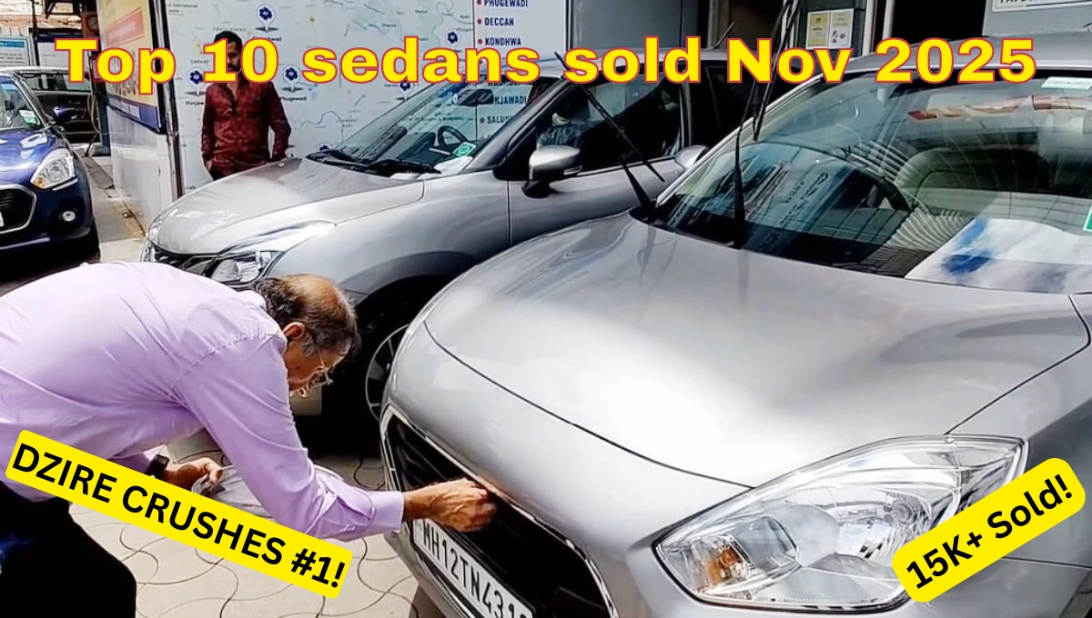 top 10 sedans sold November 2025